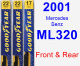 Front & Rear Wiper Blade Pack for 2001 Mercedes-Benz ML320 - Premium