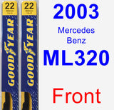 Front Wiper Blade Pack for 2003 Mercedes-Benz ML320 - Premium