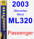 Passenger Wiper Blade for 2003 Mercedes-Benz ML320 - Premium