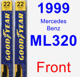 Front Wiper Blade Pack for 1999 Mercedes-Benz ML320 - Premium