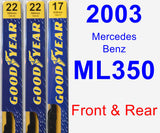 Front & Rear Wiper Blade Pack for 2003 Mercedes-Benz ML350 - Premium