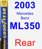 Rear Wiper Blade for 2003 Mercedes-Benz ML350 - Premium