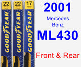 Front & Rear Wiper Blade Pack for 2001 Mercedes-Benz ML430 - Premium