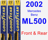 Front & Rear Wiper Blade Pack for 2002 Mercedes-Benz ML500 - Premium