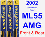 Front & Rear Wiper Blade Pack for 2002 Mercedes-Benz ML55 AMG - Premium