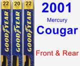 Front & Rear Wiper Blade Pack for 2001 Mercury Cougar - Premium