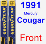 Front Wiper Blade Pack for 1991 Mercury Cougar - Premium