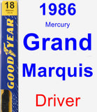 Driver Wiper Blade for 1986 Mercury Grand Marquis - Premium