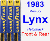 Front & Rear Wiper Blade Pack for 1983 Mercury Lynx - Premium
