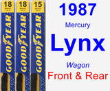 Front & Rear Wiper Blade Pack for 1987 Mercury Lynx - Premium