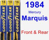 Front & Rear Wiper Blade Pack for 1984 Mercury Marquis - Premium