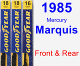 Front & Rear Wiper Blade Pack for 1985 Mercury Marquis - Premium