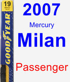 Passenger Wiper Blade for 2007 Mercury Milan - Premium