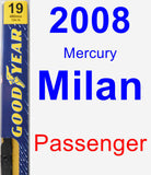 Passenger Wiper Blade for 2008 Mercury Milan - Premium