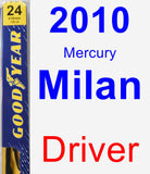 Driver Wiper Blade for 2010 Mercury Milan - Premium