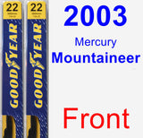 Front Wiper Blade Pack for 2003 Mercury Mountaineer - Premium