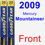 Front Wiper Blade Pack for 2009 Mercury Mountaineer - Premium