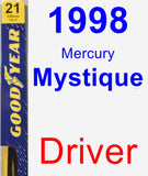 Driver Wiper Blade for 1998 Mercury Mystique - Premium