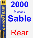 Rear Wiper Blade for 2000 Mercury Sable - Premium