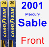 Front Wiper Blade Pack for 2001 Mercury Sable - Premium