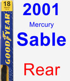 Rear Wiper Blade for 2001 Mercury Sable - Premium