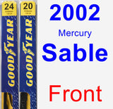 Front Wiper Blade Pack for 2002 Mercury Sable - Premium