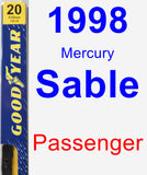 Passenger Wiper Blade for 1998 Mercury Sable - Premium