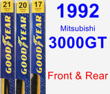 Front & Rear Wiper Blade Pack for 1992 Mitsubishi 3000GT - Premium