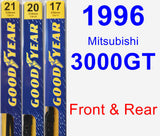 Front & Rear Wiper Blade Pack for 1996 Mitsubishi 3000GT - Premium