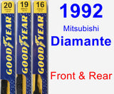 Front & Rear Wiper Blade Pack for 1992 Mitsubishi Diamante - Premium