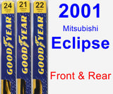 Front & Rear Wiper Blade Pack for 2001 Mitsubishi Eclipse - Premium
