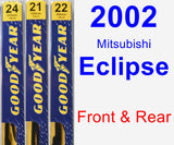 Front & Rear Wiper Blade Pack for 2002 Mitsubishi Eclipse - Premium