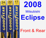 Front & Rear Wiper Blade Pack for 2008 Mitsubishi Eclipse - Premium