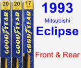 Front & Rear Wiper Blade Pack for 1993 Mitsubishi Eclipse - Premium