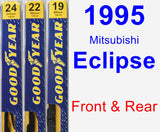 Front & Rear Wiper Blade Pack for 1995 Mitsubishi Eclipse - Premium