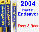 Front & Rear Wiper Blade Pack for 2004 Mitsubishi Endeavor - Premium