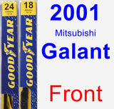 Front Wiper Blade Pack for 2001 Mitsubishi Galant - Premium