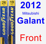 Front Wiper Blade Pack for 2012 Mitsubishi Galant - Premium