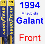 Front Wiper Blade Pack for 1994 Mitsubishi Galant - Premium