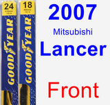 Front Wiper Blade Pack for 2007 Mitsubishi Lancer - Premium