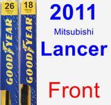 Front Wiper Blade Pack for 2011 Mitsubishi Lancer - Premium