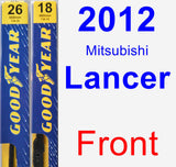 Front Wiper Blade Pack for 2012 Mitsubishi Lancer - Premium