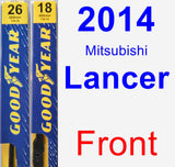 Front Wiper Blade Pack for 2014 Mitsubishi Lancer - Premium