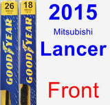 Front Wiper Blade Pack for 2015 Mitsubishi Lancer - Premium