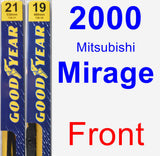 Front Wiper Blade Pack for 2000 Mitsubishi Mirage - Premium