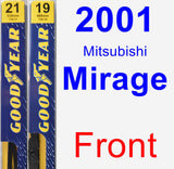 Front Wiper Blade Pack for 2001 Mitsubishi Mirage - Premium