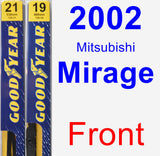 Front Wiper Blade Pack for 2002 Mitsubishi Mirage - Premium