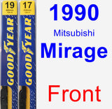 Front Wiper Blade Pack for 1990 Mitsubishi Mirage - Premium