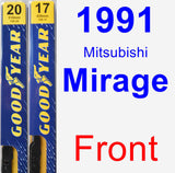 Front Wiper Blade Pack for 1991 Mitsubishi Mirage - Premium