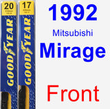 Front Wiper Blade Pack for 1992 Mitsubishi Mirage - Premium